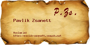 Pavlik Zsanett névjegykártya