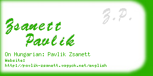 zsanett pavlik business card